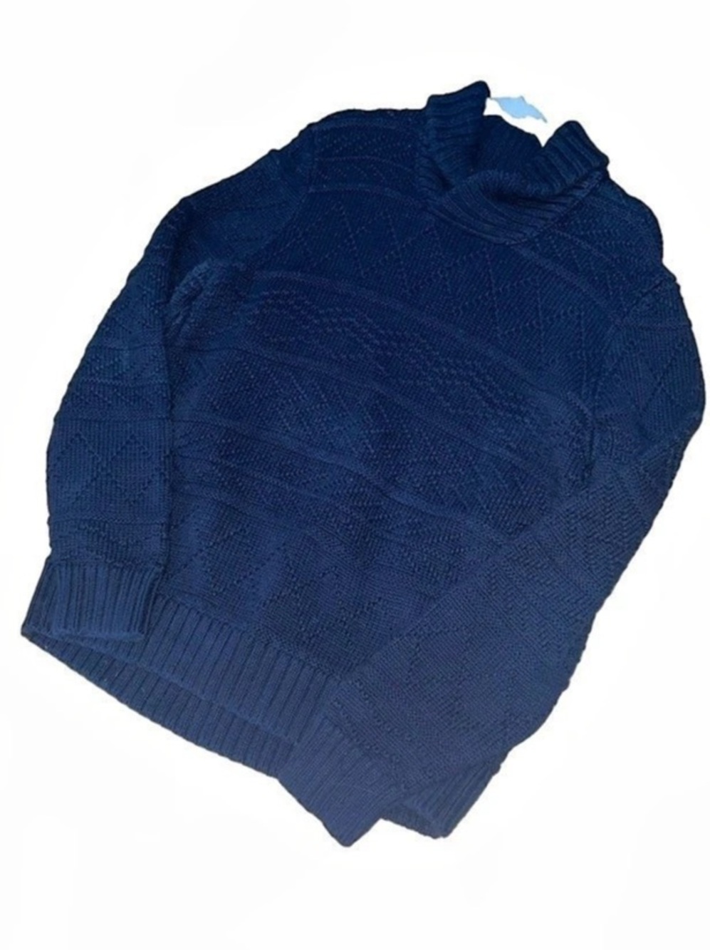 American Eagle Outfitters Cable Knit Sweater in Blue Size XL Like New 100% Cotto